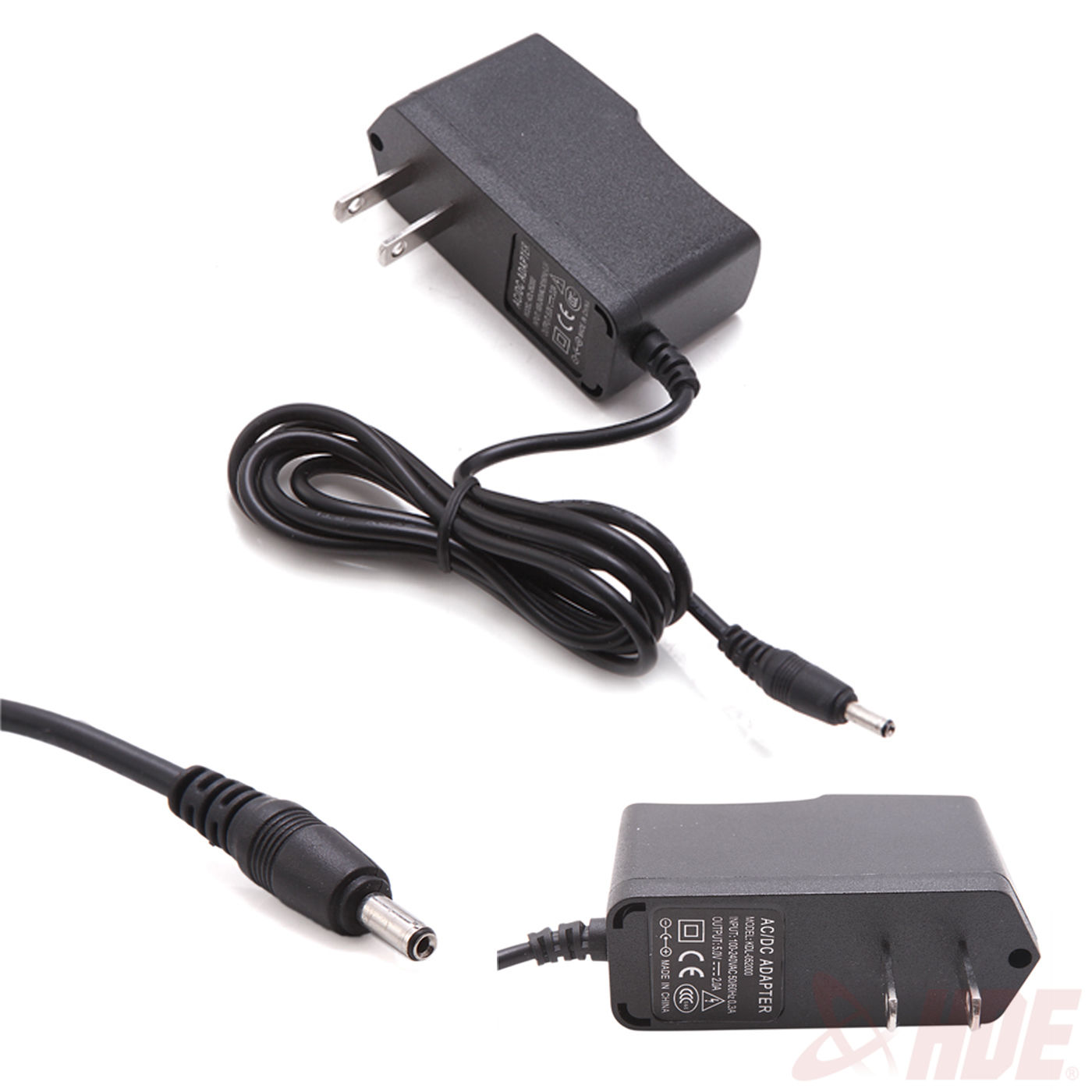 5V 2A AC/DC 3.5mm US Plug Power Supply Adapter Converter Tablet Charger PC Black